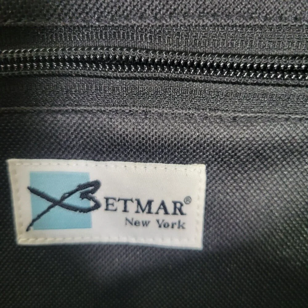 Betmar Black Woven Clutch With Magnetic Snap Closure & Interior Zipper Pocket